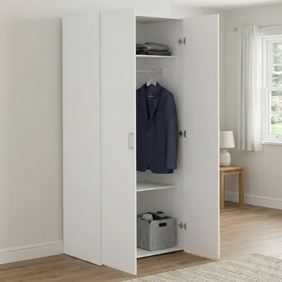 Produktbild von Dmora 8052773300988, Weiß, Toilette, 2 Regale, 2 Tür(en), Weiß, Holz