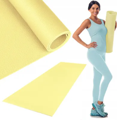 Image de Gymtek® Tapis de gymnastique 0.5cm - 173x61cm - Tapis d'exercice pour Pilates, Yoga et Fitness - Tapis de yoga antidérapant - Rose