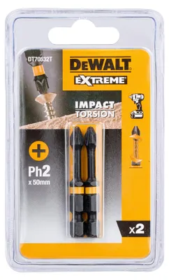 Zdjęcie produktu dla DeWALT DT70532T-QZ, 2 szt., Phillips, PH 2, 50 mm, Blister