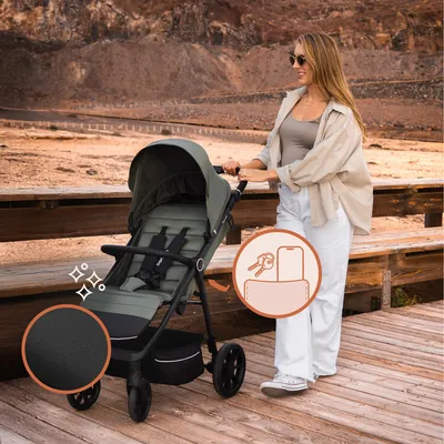 Produktbild von LIONELO IVA Buggy bis 22 kg, 6 Monaten–4 Jahre, 360° Räder, volle Stoßdämpfung, verstellbare Rückenlehne, höhenverstellbares Verdeck, XXL UPF50+ Stoff