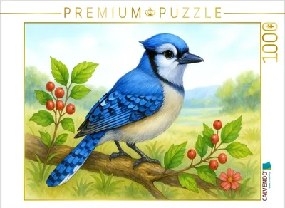 Produktbild von CALVENDO Puzzle Blauhäher | 1000 Teile Lege-Größe 64x48cm Foto-Puzzle für glückliche Stunden