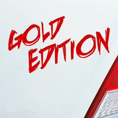 Produktbild von Auto Aufkleber Gold Edition Auto Car Tuning 15x7 cm Rot Sticker Heckscheibenaufkleber