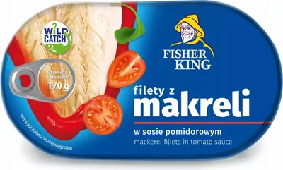 Zdjęcie produktu dla Filety z makreli w sosie pomidorowym 170g Fisherking