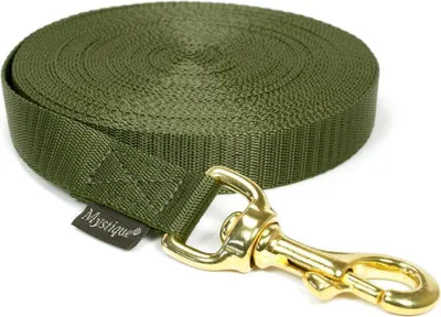 Produktbild von Mystique® Nylon Schleppleine 20mm khaki 15m messing Karabinerhaken mit HS