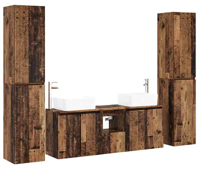 Obrázok produktu pre vidaXL Súprava kúpeľňových nábytkov, 5 kusov, recyklované drevo, 33 x 34,5 x 160 cm