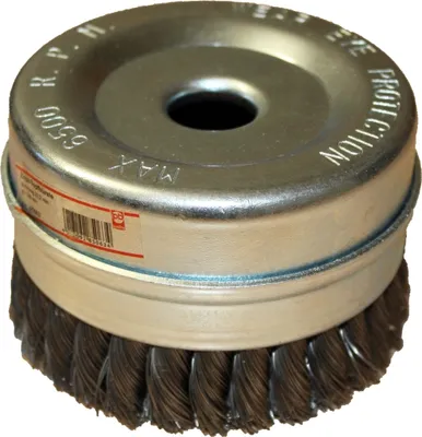 Produktbild von Gezopfte Stahldraht Topfbürste Ø 125 mm, 0,50 mm Drahtstärke, 22,2 mm Aufnahme