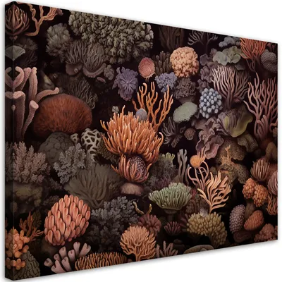 Produktbild von Leinwandbild Korallen 100x70 Feeby Bunt bild für die wand bereit zum aufhängen