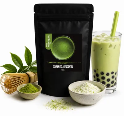 Obrázok produktu pre BubbleJoy Prášok 3 v 1 Matcha, 300 g, vhodný na prípravu bubble tea a dezertov