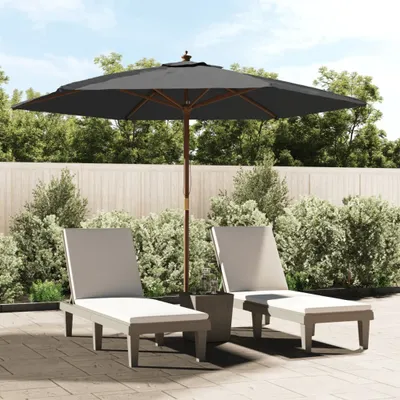 Produktbild von vidaXL Sonnenschirm mit Holzmast Anthrazit 299x240 cm
