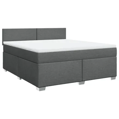 Immagine prodotto di vidaXL Letto a molle con materasso grigio scuro 180x200 cm in tessuto