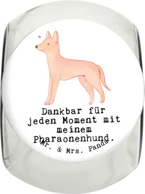 Produktbild von Mr. & Mrs. Panda leckerlidose Pharaonenhund Moment L 870ml - Weiß - Geschenk, glasbehälter, Bonbonglas, Pharaoh Hound, Dose, Aufbewahrungsdose, schraubglas, Keksdose