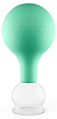 Produktbild von Pulox Schröpfglas aus Echtglas diverse Größen und Farben grün 32mm