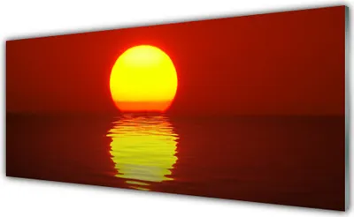 Produktbild von Glasbilder 125x50 Wandbild Druck auf Glas Sonnenuntergang Meer Landschaft