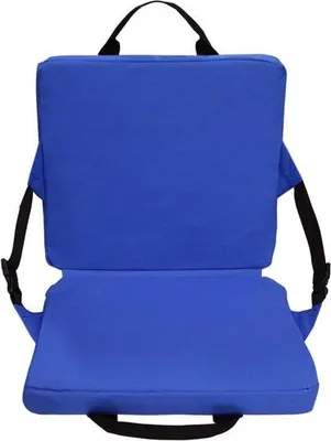 Productafbeelding van Draagbaar zitkussen met rugleuning, zitkussen met rugleuning, kussen voor stadionstoelen, opvouwbaar zitkussen voor buiten, draagbaar zitkussen met verstelbare rugleuning