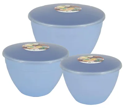 3 Puddingformen mit Deckel, 850 ml / 1,14 l / 1,71 l, blau