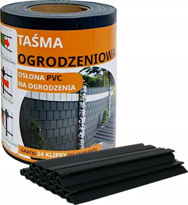 Zdjęcie produktu dla Ekspand | Folia ogrodzeniowa – czarna – 19 cm x 35 m – odporna na promieniowanie UV – 24 klipsy