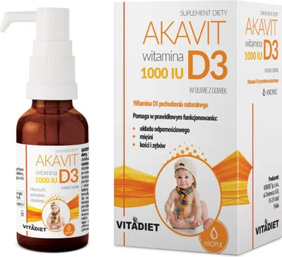 Productafbeelding van AKTIVIT Vitamine D3 1000, voor het immuunsysteem, Vitadiet, 29,4 ml