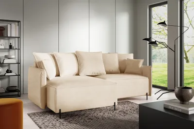 Produktbild von Ecksofa Schlafsofa BETTO Stoff Now or Never Beige Ottomane Links