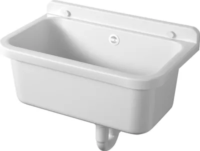 A white sink is shown against a white background.
