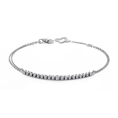 Immagine prodotto di bracciale tennis con diamanti da 0,30 carati in oro bianco 14 carati