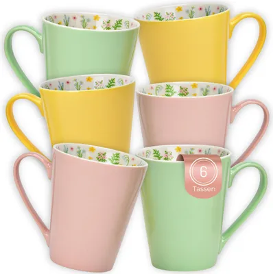 Produktbild von Kaffeetassen Blumenwiese, 6er Set Kaffeetasse