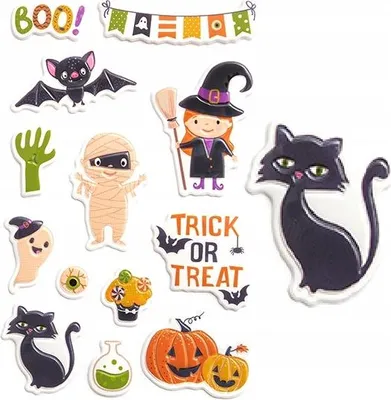 Produktbild von PUFFY 3D DUMMY STICKERS für Kinder Scrapbooking DpCraft Halloween 13 Stück