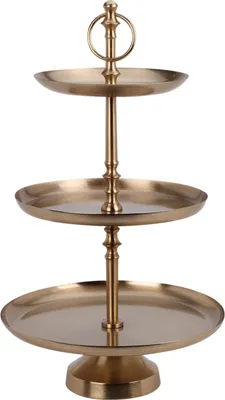 Produktbild von Home & Styling Etagere 3-lagig - gold - Edelstahl - H50 cm
