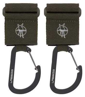 Imagen del producto de Sujetadores para cochecito de bebé LÄSSIG (2 unidades). Incluyen: cierre de velcro, mosquetón y gancho mosquetón