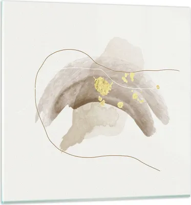 Produktbild von Bilder auf glas - Einteilig - Braun Abstraktion Gold - 70x70cm - Glasbilder - Wandbilder - Bilder - zum Aufhängen bereit - Wanddekoration aus Glas - Glas Bilder - Wandbild auf Glas - GAC70x70-4910