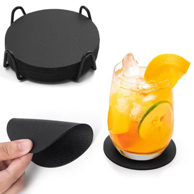 Image de Sous-verres en verre - Lot de 12 - Pour boissons - Forme ronde