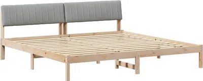Immagine prodotto di vidaXL Struttura letto marrone e grigio chiaro 200 x 200 cm in legno di pino massiccio
