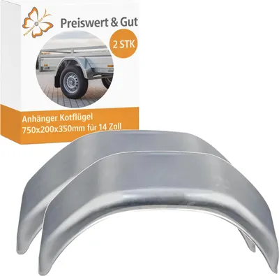 Immagine prodotto di 2x parafanghi per rimorchio 14 pollici passaruota sinistro destro 750x200x350 tipo 2075