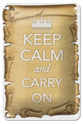 Produktbild von Blechschild Spruch 12x18cm Keep Calm and carry on