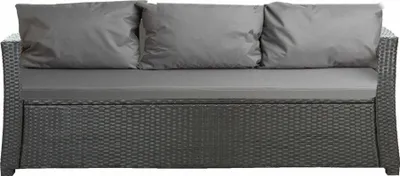 Produktbild von Poduszka na sofę ogrodową szara, siedzisko 160x60x7 + oparcie 3szt 56x50| poduszka na sofę rattanową| zestaw poduszkek zewnętrznych
