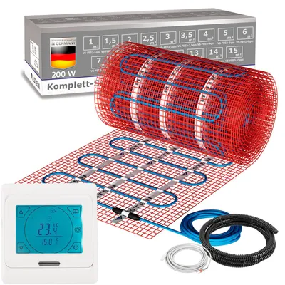 Produktbild von VILSTEIN© Elektrische Fußbodenheizung | 200W/m² TWIN Technologie Elektro | Komplett-Set | 14m² - 28m