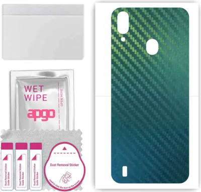 Produktbild von apgo Rückseite Schutzfolie, Skin, kompatibel mit Blackview A60 Plus, Hinten Displayschutzfolie aus Vinylfolie, kratzfest, einfache Montage - Kohlenstoff-Chamäleon CAKA1