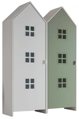 Produktbild von VIPACK - CASAMI BRUGES Set 2-tlg. best. aus: Schrank 1-trg. mit Front in Grün und in Weiß