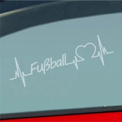 Produktbild von Auto Aufkleber Fußball Herzschlag Sport Bundesliga Meisterschaft Liebe 19x6 cm Milchglas Sticker Heckscheibenaufkleber