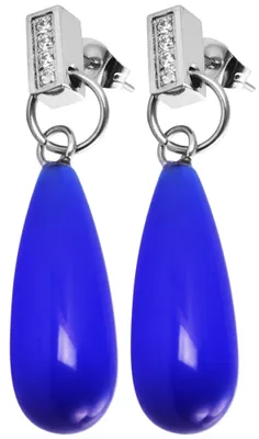 Produktbild von Akzent Edelstahl Ohrstecker, Blau