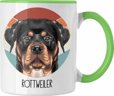 Produktbild von Trendation - Rottweiler Besitzer Tasse Geschenk Lustiger Spruch Geschenkidee Rottweiler Mama Papa (Grün)