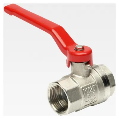 Produktbild von Kugelhahn - 24,66 mm (3/4 Zoll) IG - Mit langem Stahlhebel und vollem Durchgang - Beidseitiges Innengewinde - Messing / Absperrhahn für Wasserleitungen