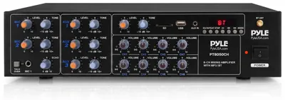 Productafbeelding van Pyle 8-kanaals versterker met Bluetooth, 4000W, inclusief microfooningangen