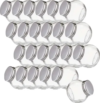 Produktbild von 24 Stück Vorratsglas Candy, Edelstahldeckel - 6,5 x 5 x 6,5 cm