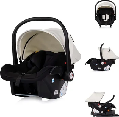 Image de Chipolino Coque bébé Vista i-Size (40-87cm) groupe 0+, toit solaire, coussin 3D blanc