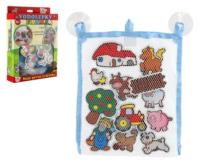 Obrázek produktu pro Vodolepky Moje první zvířátka farma pěnová sada se síťkou 12ks v krabici 19x27x5cm MPZ