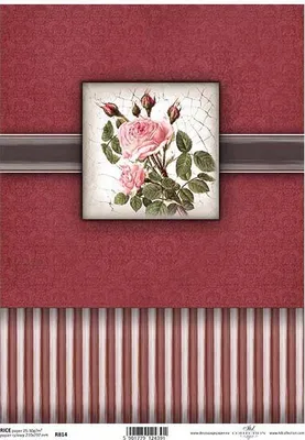 Immagine prodotto di ITD Carta di riso per decoupage, tecnica di servizio, rose, fiori, vintage R0814