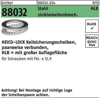 Produktbild von Keilsicherungsscheibe R 88032 HLB- 4 Stahl zinklamellenbesch. breit