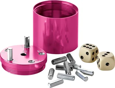 Produktbild von BestSaller 3008 SUPER SIX Würfelspiel Aluminum, 36 Spielstäbchen & 2 Würfel, pink