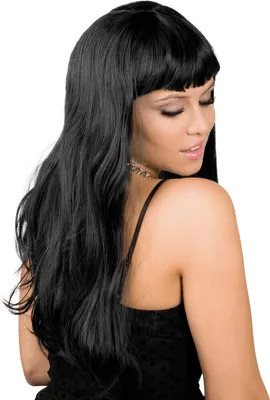 Produktbild von Lange Haare schwarz - Kostümperücke für Fasching
