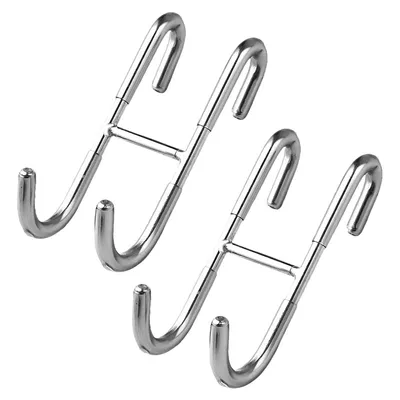 Produktbild von 2er Set Vorhanghaken,Edelstahl Duschvorhanghaken  platzsparend, für Badezimmer, einfaches Aufhängen von Handtüchern, Bademänteln, ohne Bohren